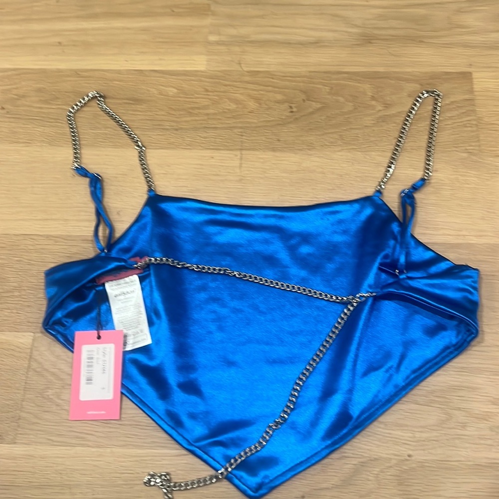 Electric blue, open back, going out top!
